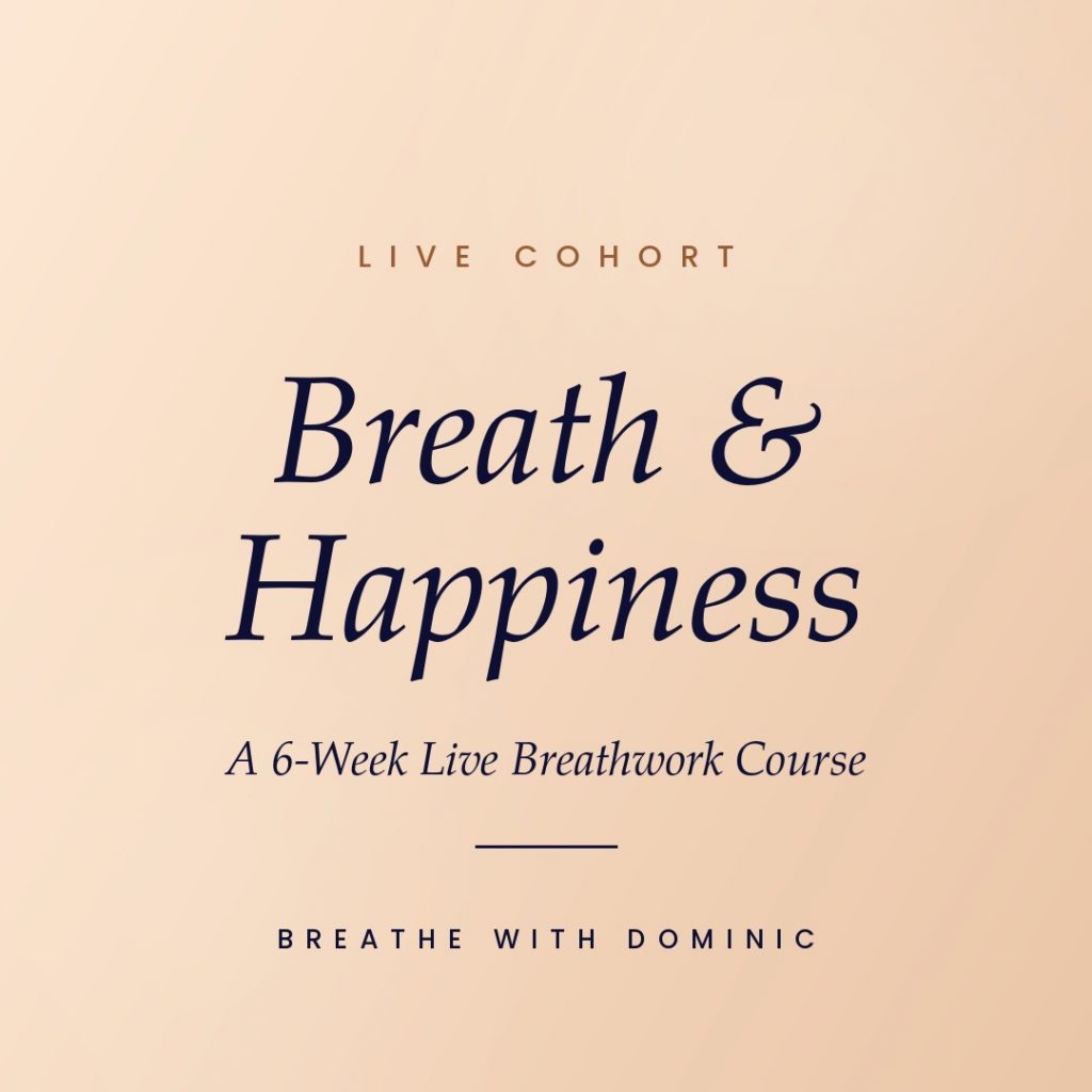 Breath & Happiness live cohort — a 6-week live breathwork course with Dominic Levien